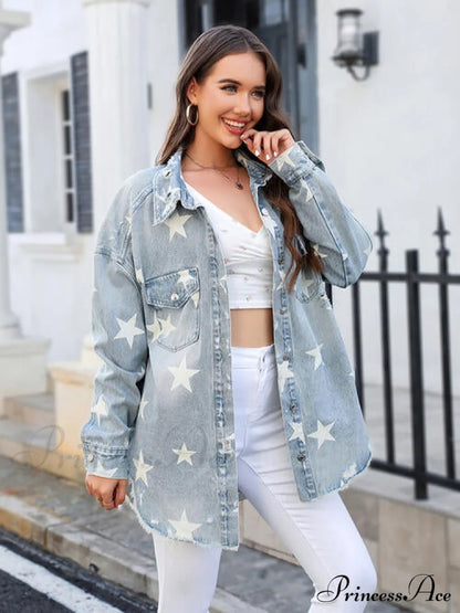 Star Jacket With Denim Pockets