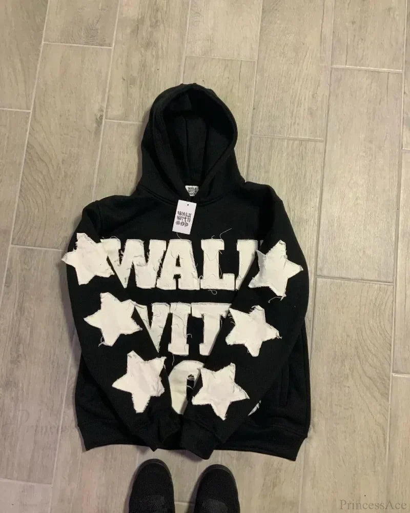 Star Patch Embroidery Hoodie