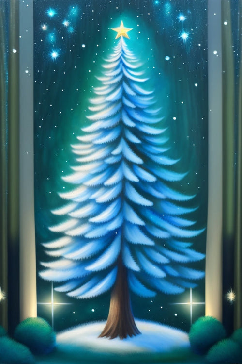 Stars Shinning And Christmas Tree