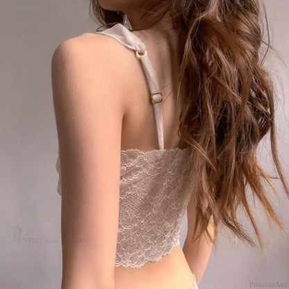 Strapless Lace Mesh Coquette Korean Aesthetic Tank croptop-250126