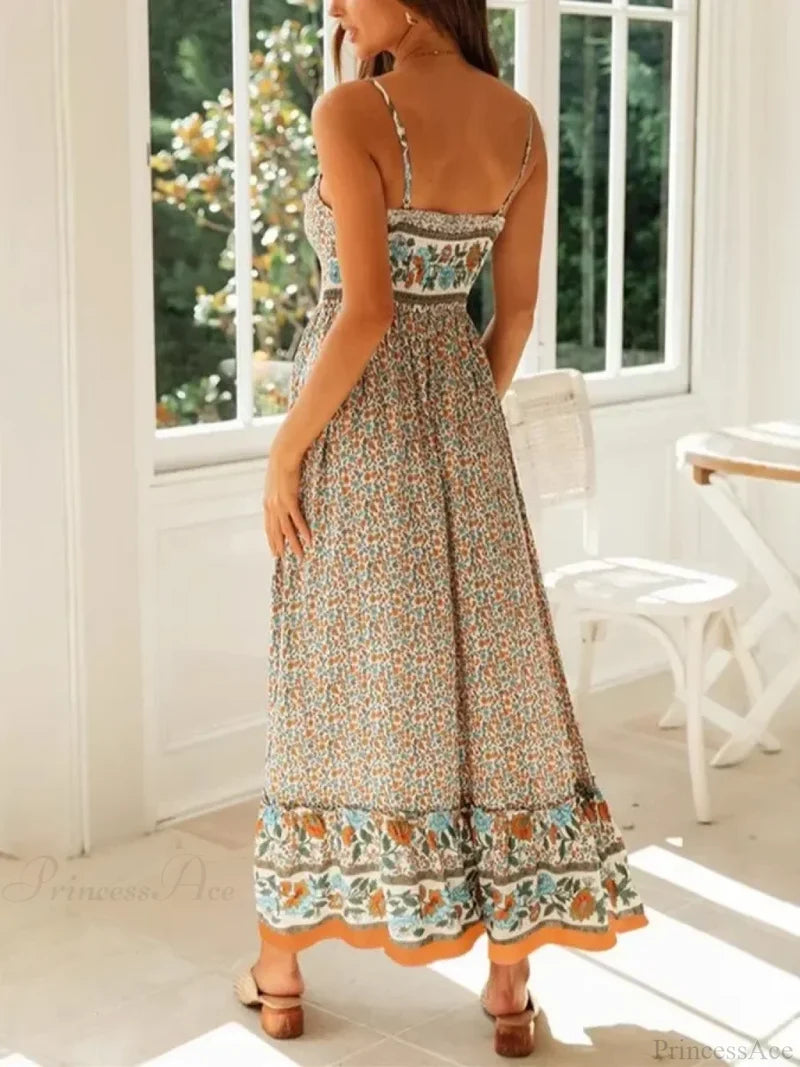 Strapless Vacation Summer Maxi Beach Boho Dress bohodress-250126