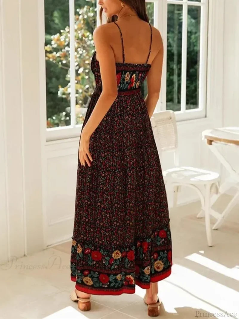Strapless Vacation Summer Maxi Beach Boho Dress bohodress-250126