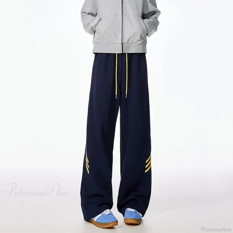Striped Fleece Motion Loose Pants