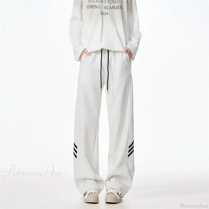 Striped Fleece Motion Loose Pants