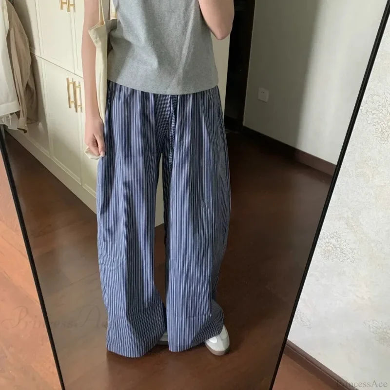 Striped Y2K Women Casual Elastic Pants