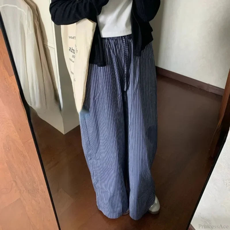 Striped Y2K Women Casual Elastic Pants