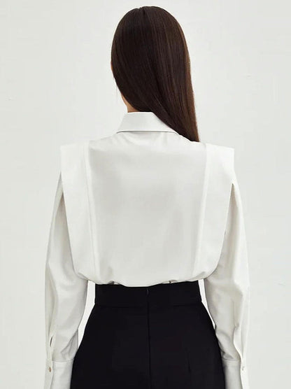 Structured Square Shoulder Panelled Blouse