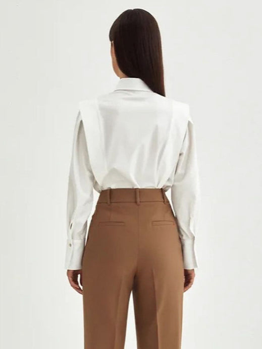 Structured Square Shoulder Panelled Blouse