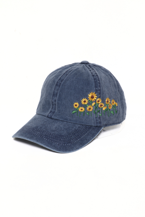 Sunflowers Baseball Cap: NAVY
