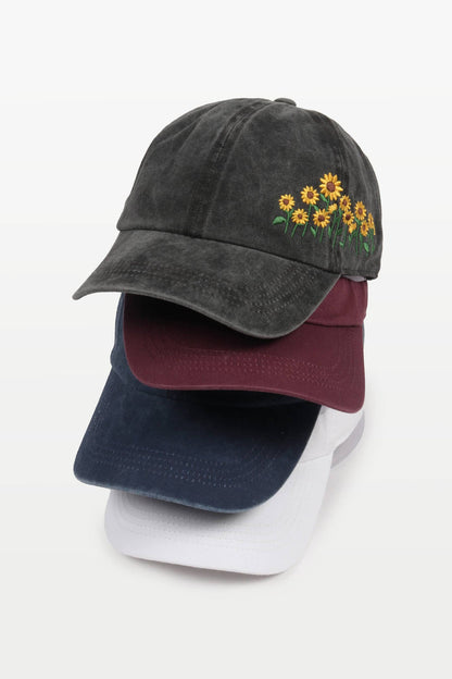 Sunflowers Baseball Cap: NAVY