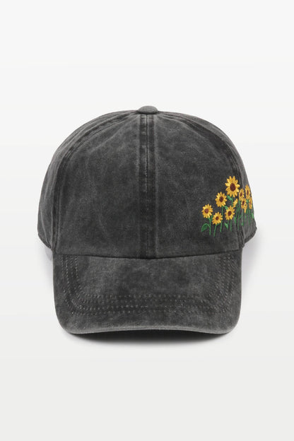 Sunflowers Baseball Cap: NAVY
