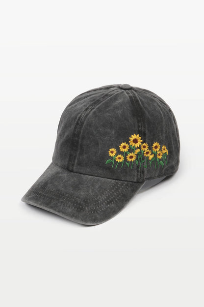 Sunflowers Baseball Cap: NAVY