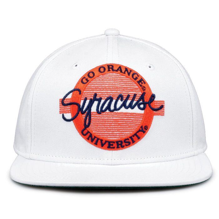 Retro Circle Snapback - White