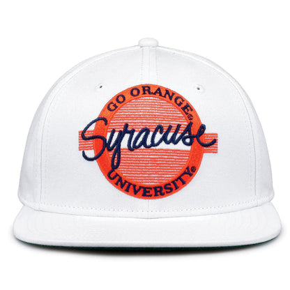 Retro Circle Snapback - White