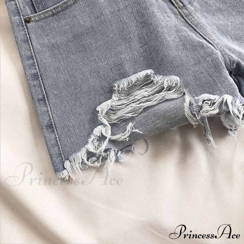 Tassel Detail Shorts Waist High And Denim With For Pockets Women