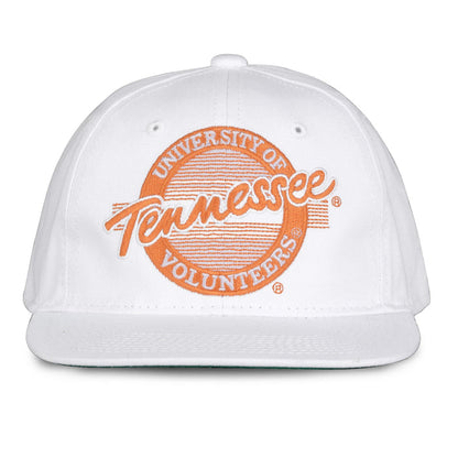 Retro Circle Snapback - White