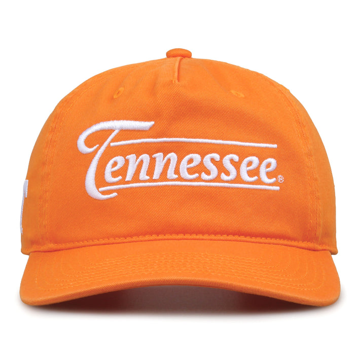 Tennessee Volunteers Original Heritage Bar Snapback in tennessee orange, front view of embroidered school script and bar design