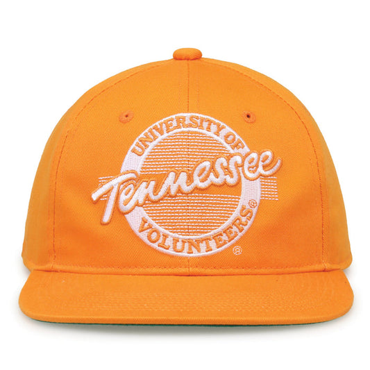 Tennessee Retro Circle snapback hat in Tennessee orange, front view