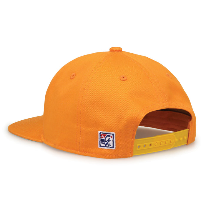 Tennessee Retro Circle snapback hat in Tennessee orange, rear view showing the adjustable snap closure