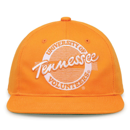 Tennessee Retro Circle snapback hat in Tennessee orange, front view