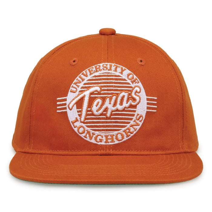 Texas Longhorns Retro Circle Snapback - Burnt Orange, front view