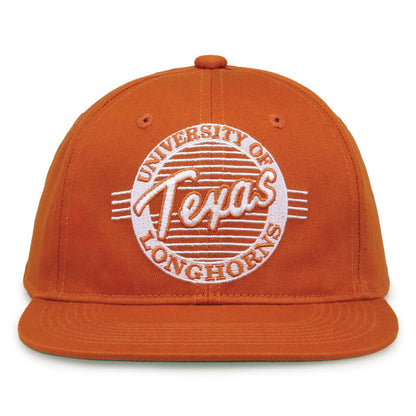 Texas Longhorns Retro Circle Snapback - Burnt Orange, front view