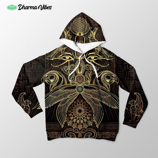The Auspices Of Horus - Golden by Yantrart Hoodie