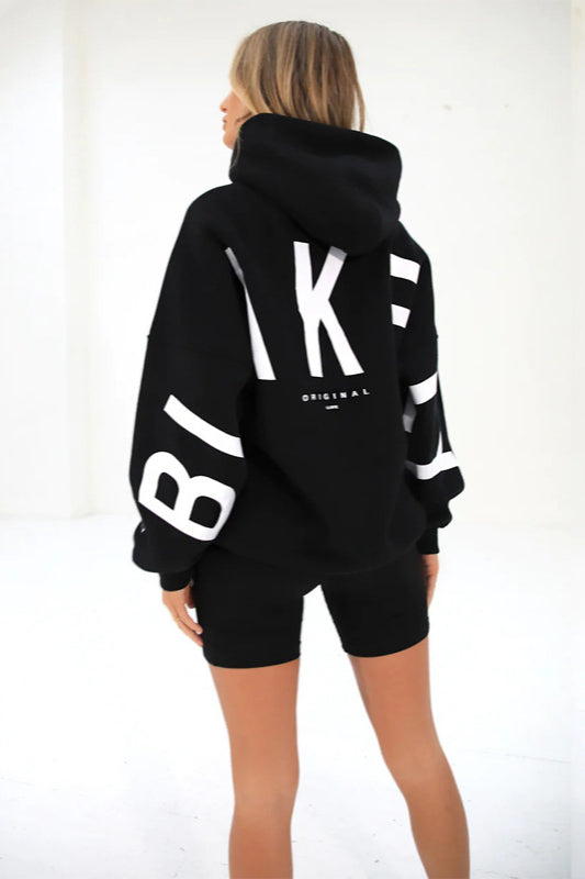 Thick Printed Hooded Sweatshirt Coat