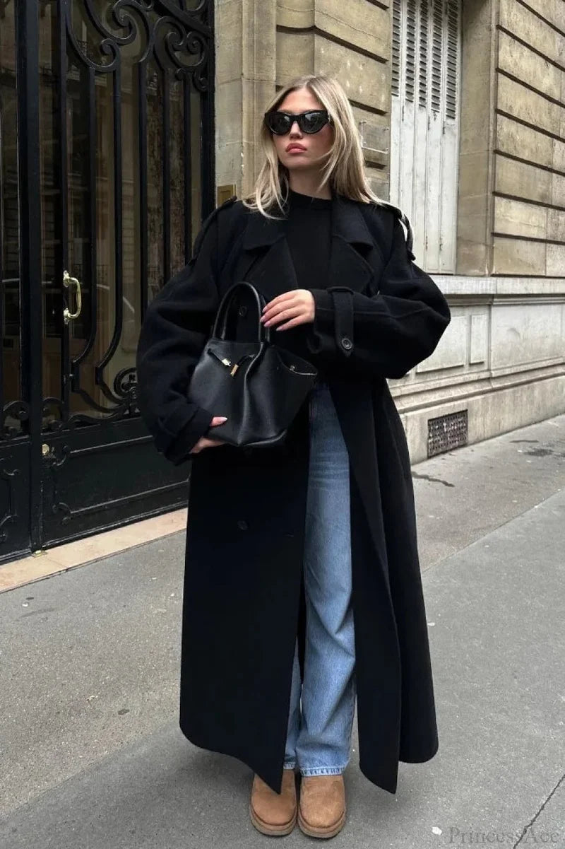 Thicken Double Button Lapel Coat