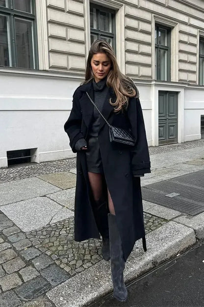 Thicken Double Button Lapel Coat