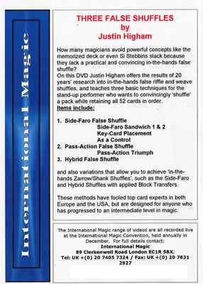 Three False Shuffles by Justin Higham