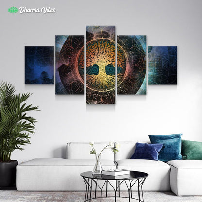 Tree of Life Vibrations by McAshe 5-Piece Canvas