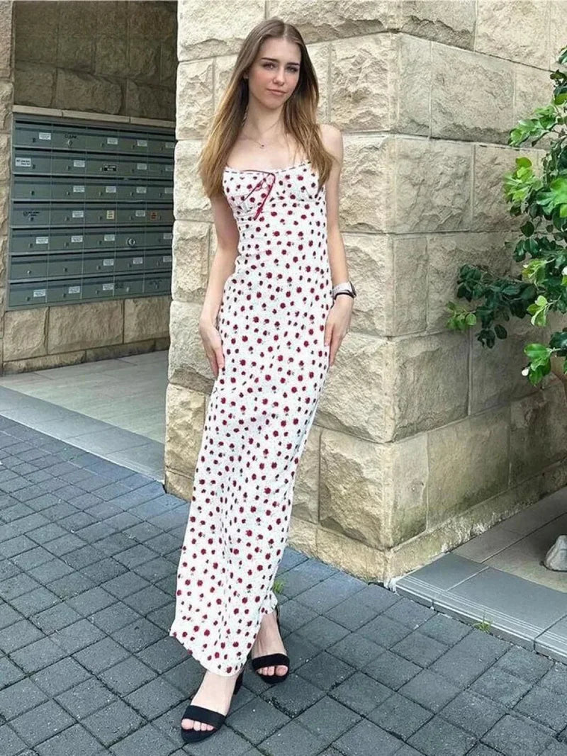 Trendy Floral Bow Bandage Bodycon Streetwear Dress floraldress-250126