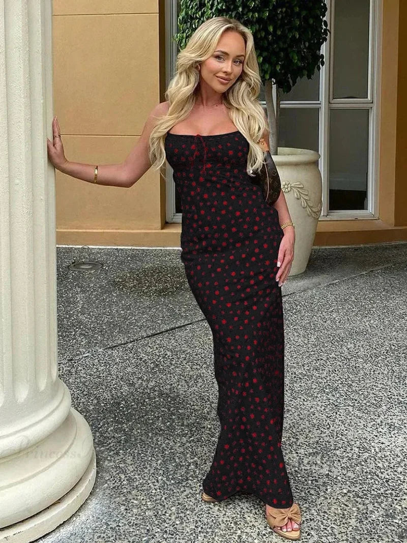 Trendy Floral Bow Bandage Bodycon Streetwear Dress floraldress-250126