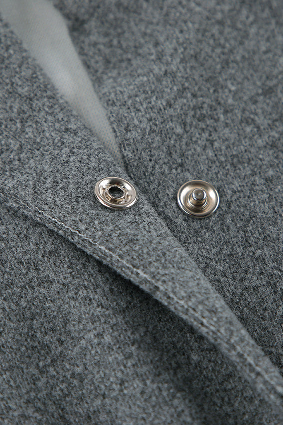 Trendy Grey Wool Short Coat