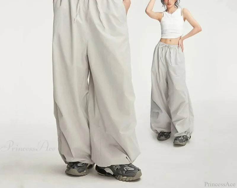 Trendy Loose Workwear Cargo Pants WHITE / S (35-45KG)
