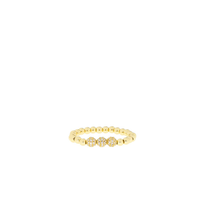 Triple Pave Stretch Ring: Silver