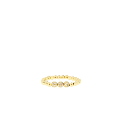 Triple Pave Stretch Ring: Silver