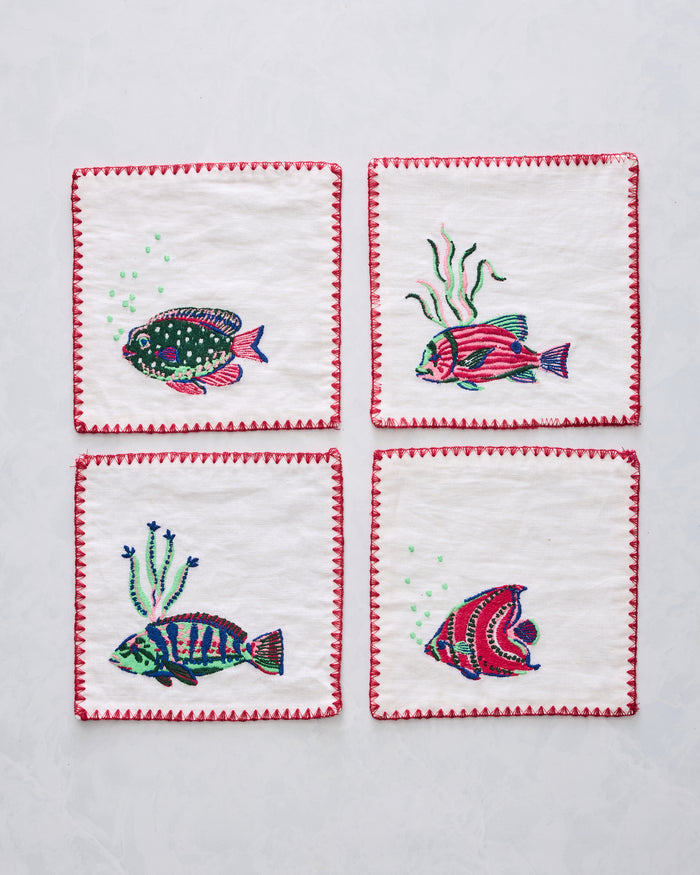 Tropical Fish - Cocktail Napkins - Cloud - Printfresh