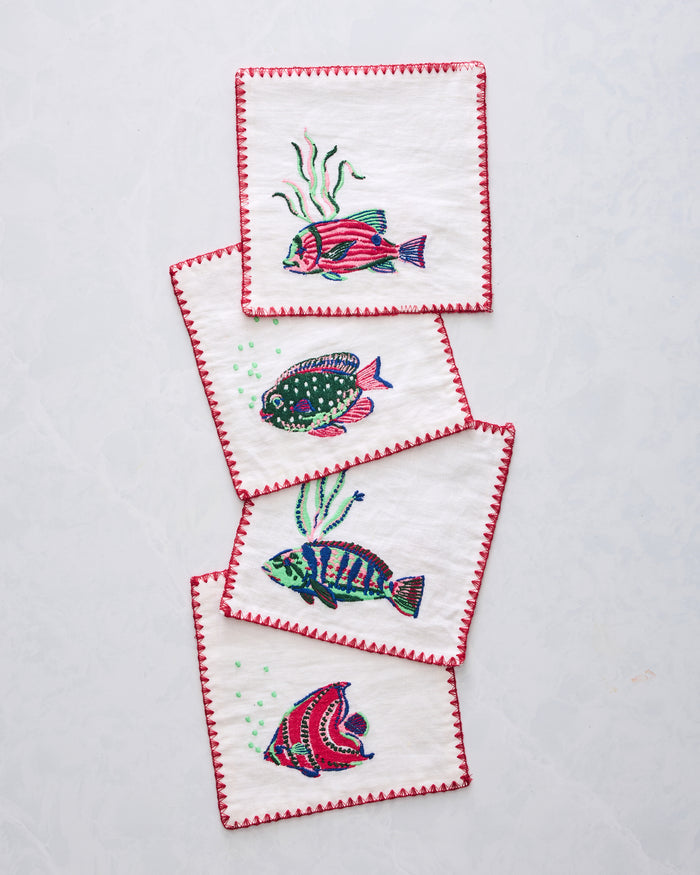 Tropical Fish - Cocktail Napkins - Cloud - Printfresh