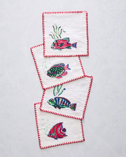 Tropical Fish - Cocktail Napkins - Cloud - Printfresh