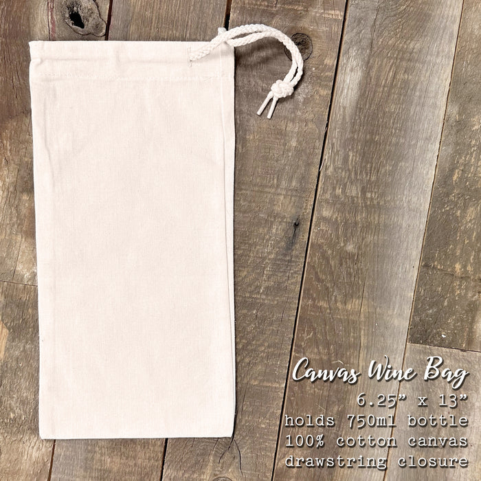 Tulips and Speckled Egg Wreath - Easter Canvas Wine Bag