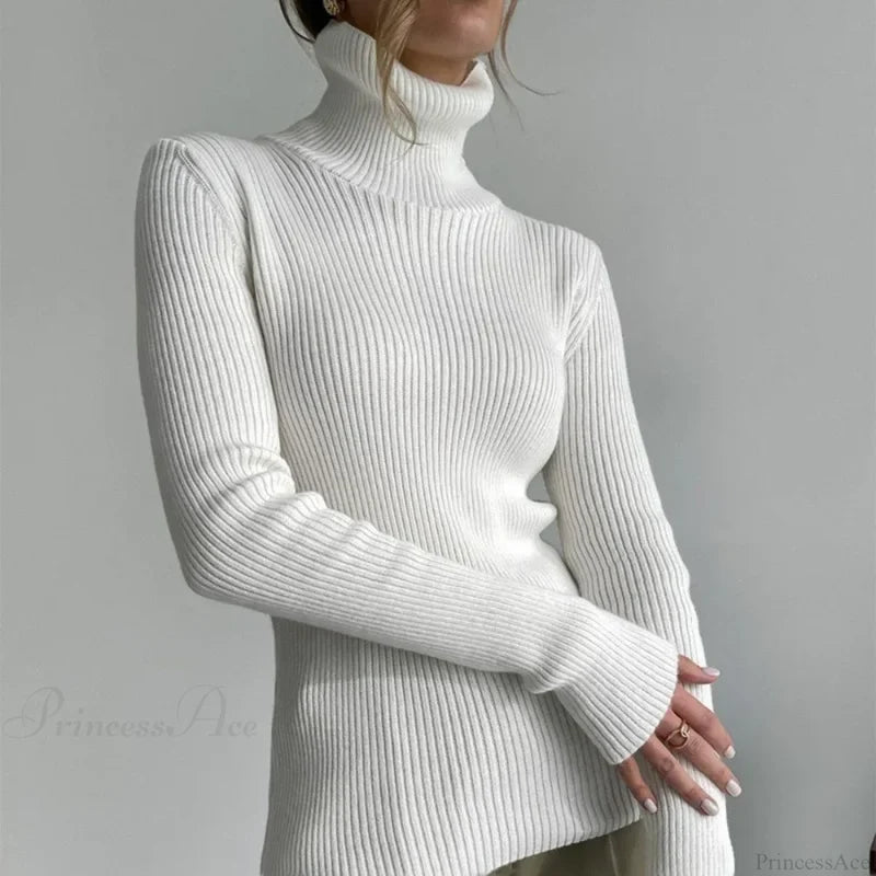 Turtleneck Slim Pullover Long Sleeve Sweater