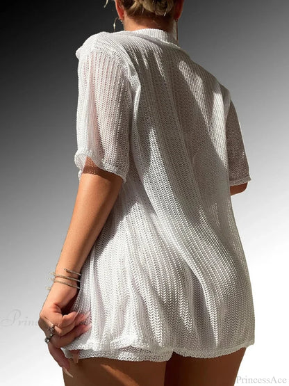 Two-Piece Hollow Out Bikini Cover Up Set