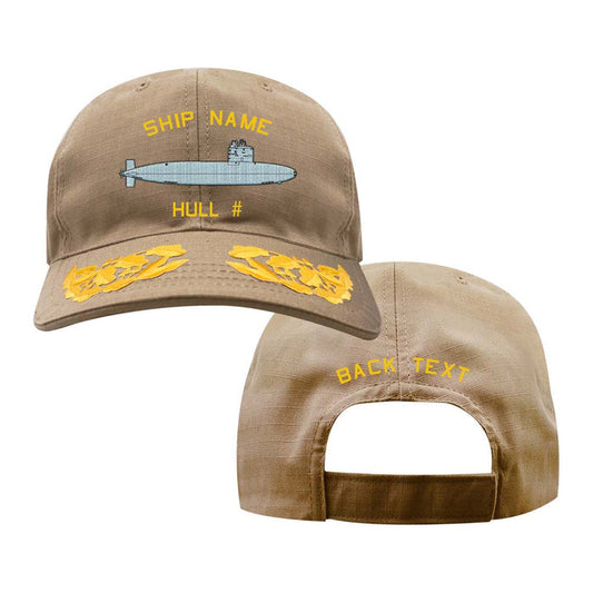 U.S. Navy Custom Ship Cap - Coyote - Admiral Scrambled Eggs -Barbel Class Submarine Hats and Caps