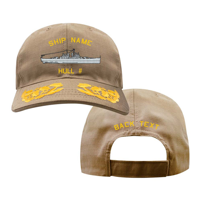 U.S. Navy Custom Ship Cap - Coyote - Admiral Scrambled Eggs -Cleveland Class Cruiser Hats and Caps