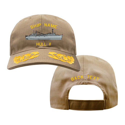 U.S. Navy Custom Ship Cap - Coyote - Admiral Scrambled Eggs -Emory S. Land Class Submarine Tender Hats and Caps