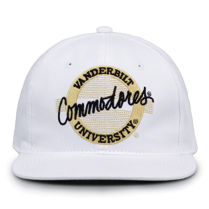 Vanderbilt Commodores Retro Circle Snapback - White, front view