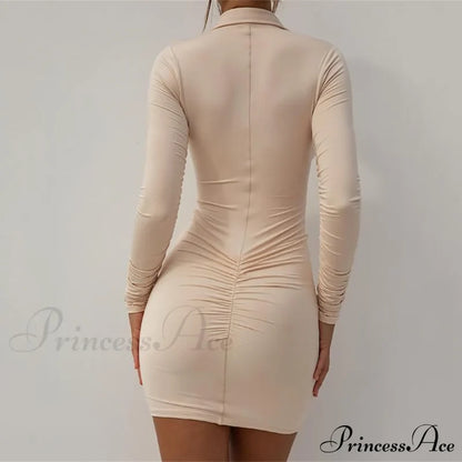 Vintage Single-Breasted Mini Dress For Summer S / Blue Dresses