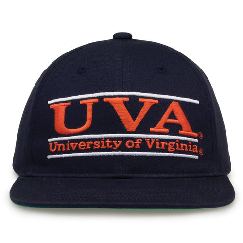 Virginia Retro Bar snapback hat in navy, front view